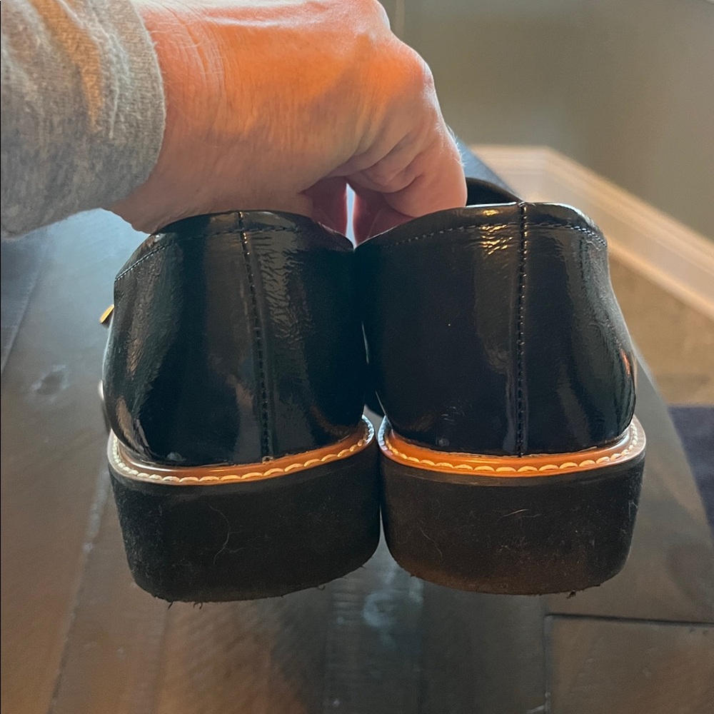 Navy Patent Leather Loafers - Picture 2 of 4